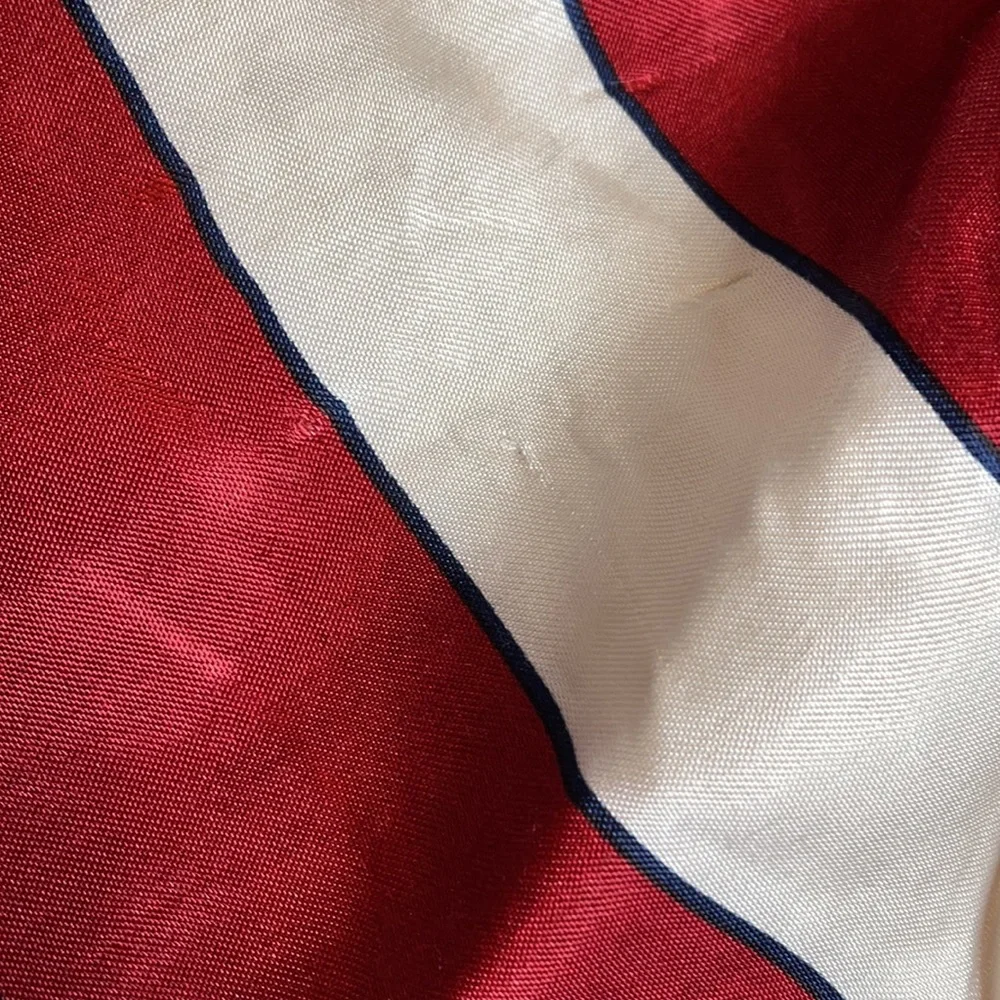 Anthropologie Red and White Striped Puff Sleeve Blouse